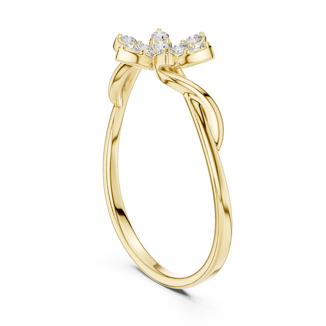 Single Flower Twisted Ring