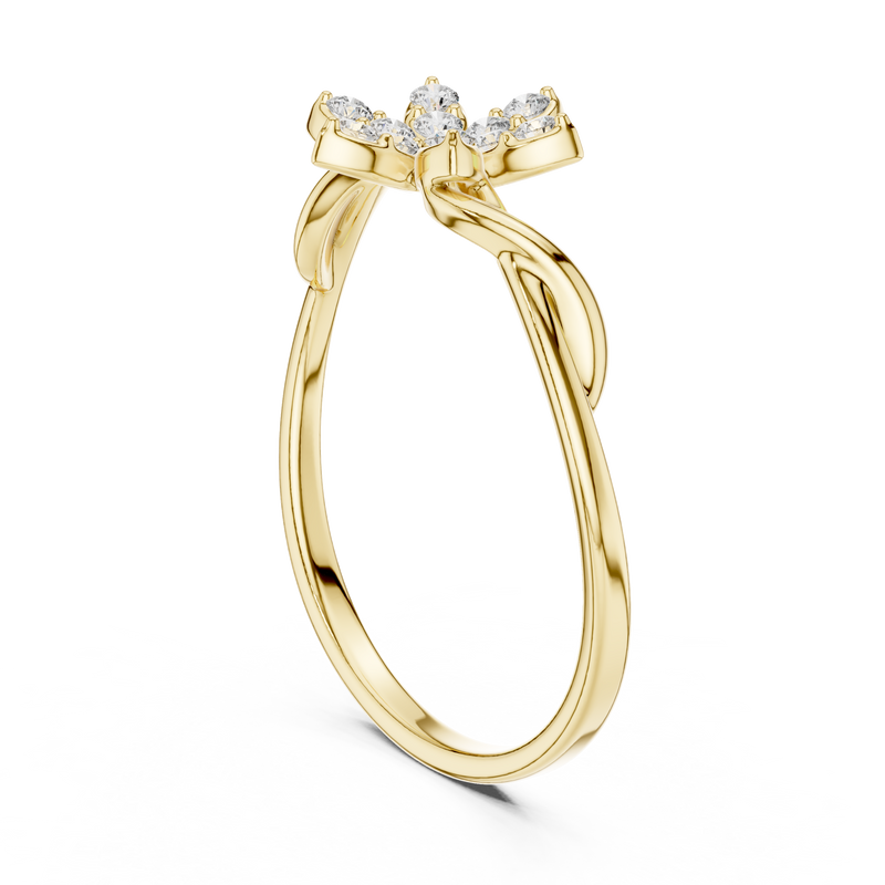 Single Flower Twisted Ring