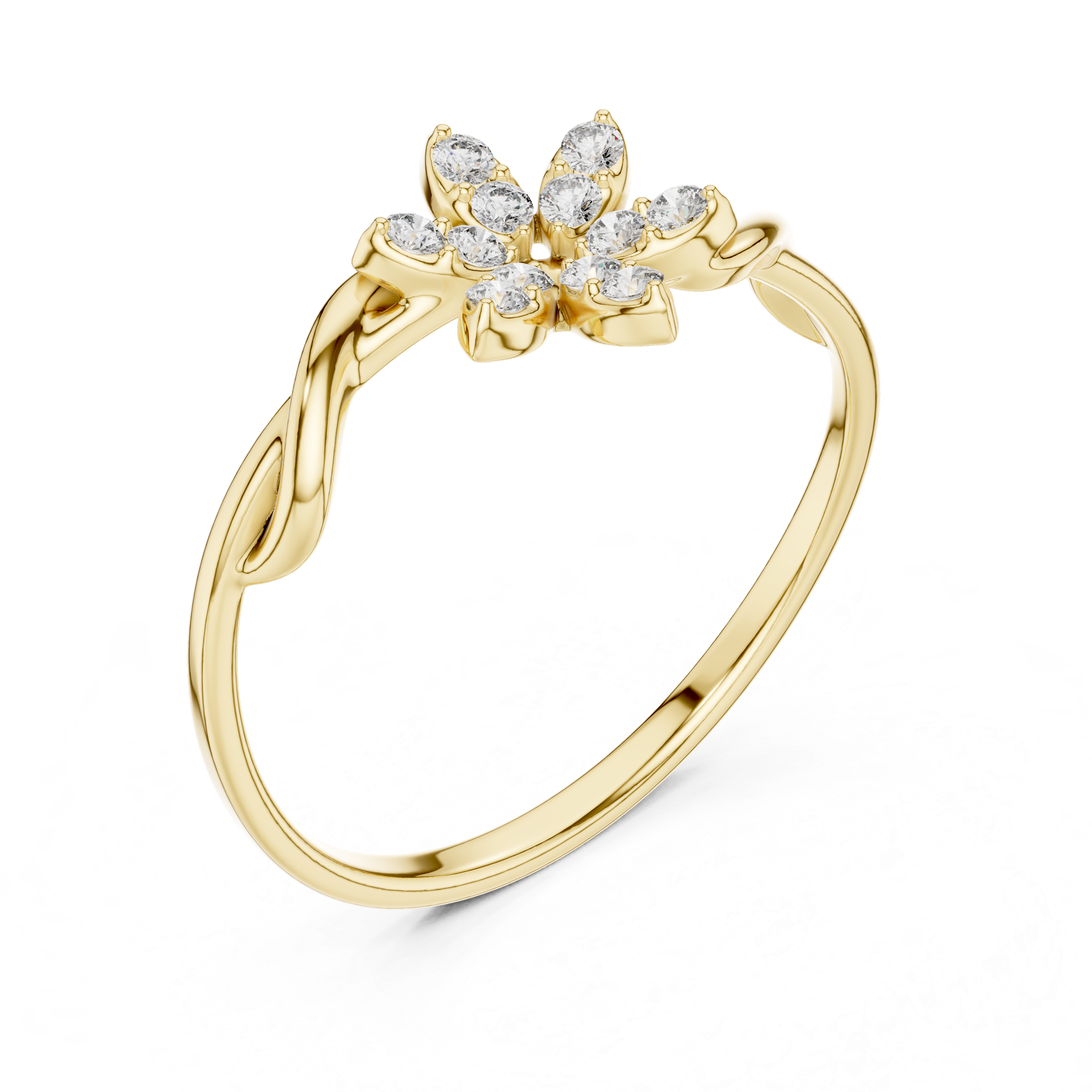 Single Flower Twisted Ring