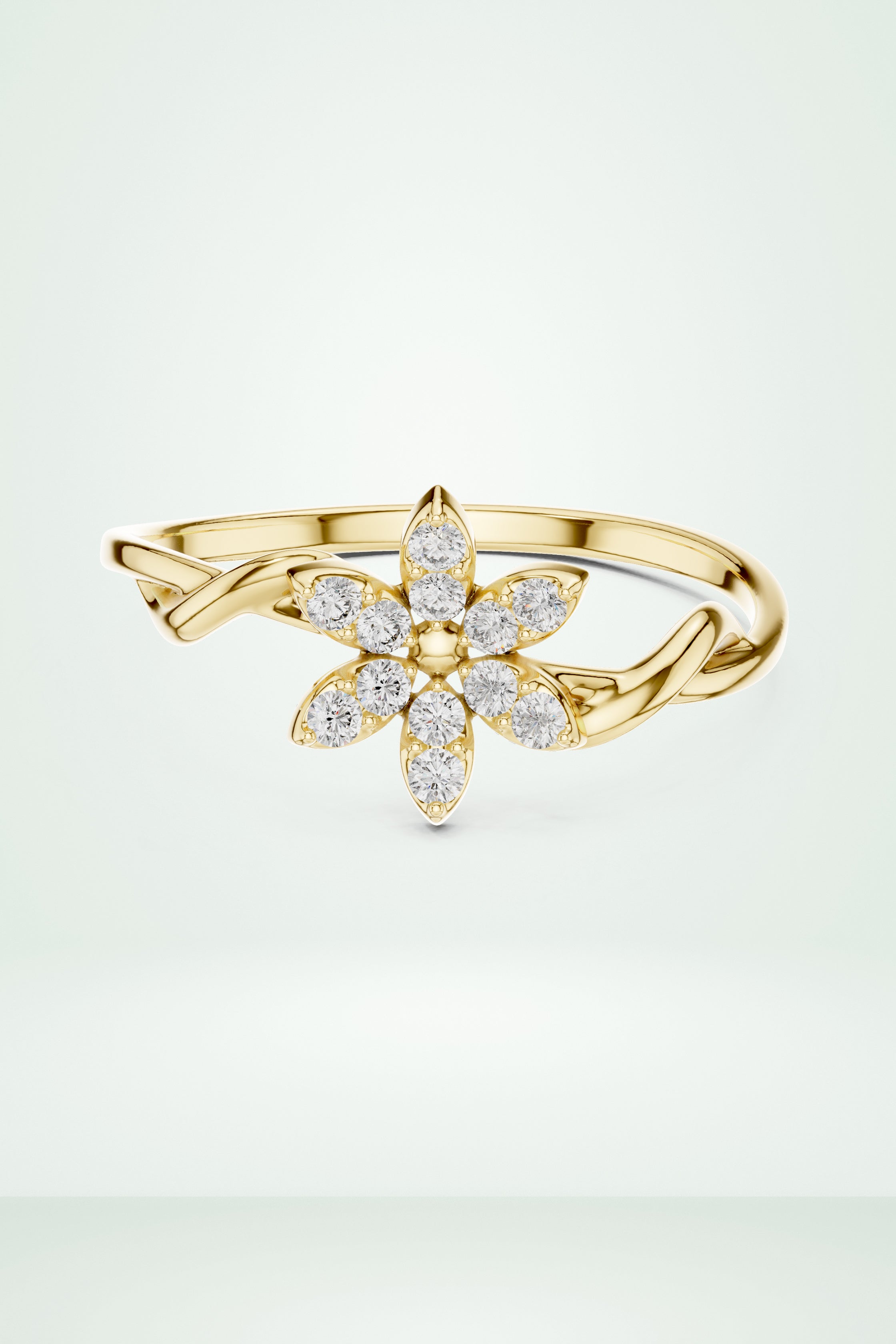 Single Flower Twisted Ring