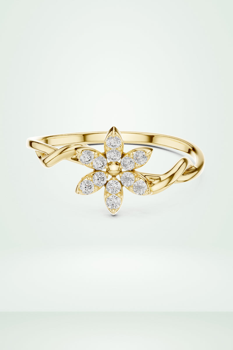 Single Flower Twisted Ring