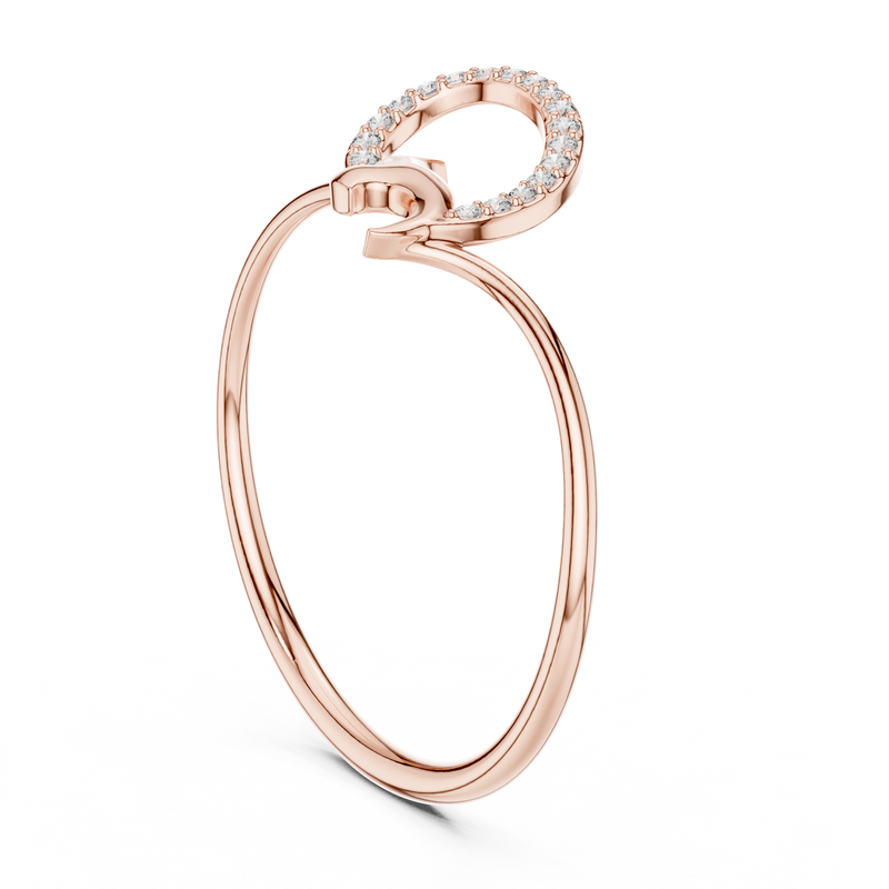 Golden Leaf Twist Diamond Ring