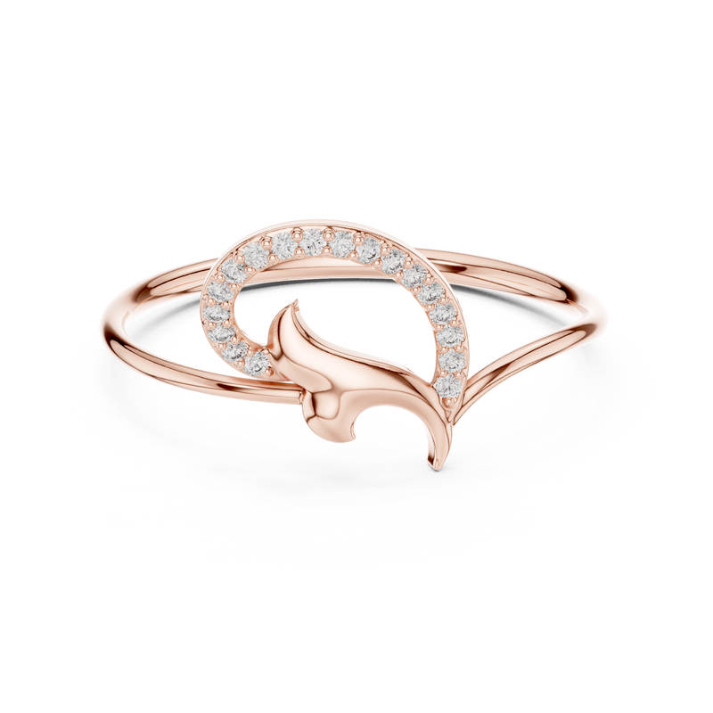 Golden Leaf Twist Diamond Ring