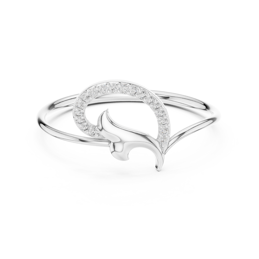 Golden Leaf Twist Diamond Ring