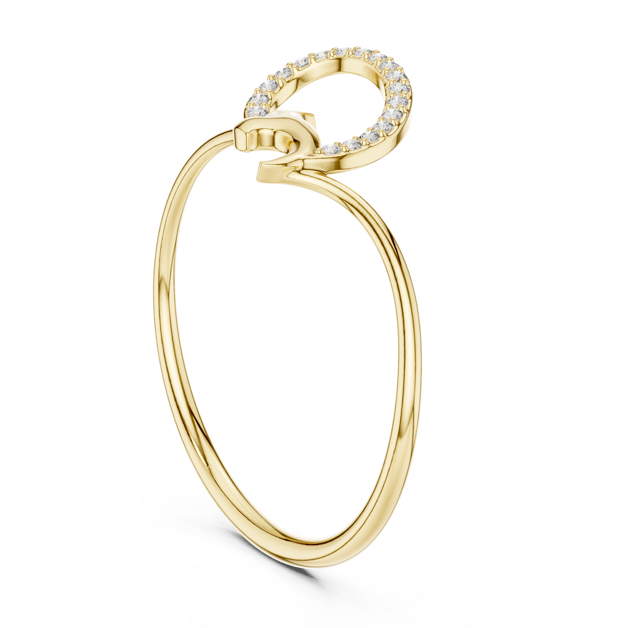 Golden Leaf Twist Diamond Ring