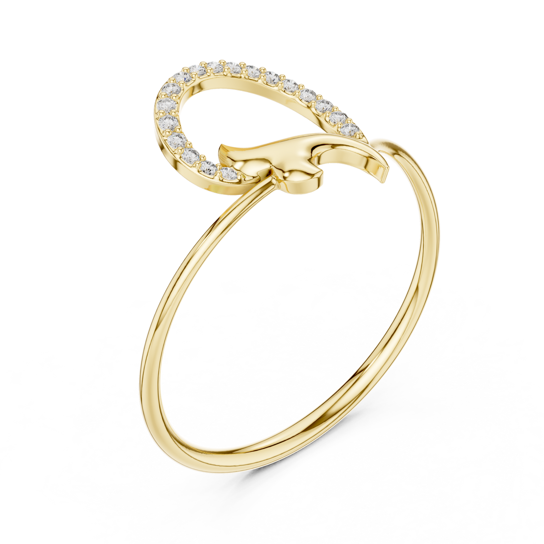Golden Leaf Twist Diamond Ring