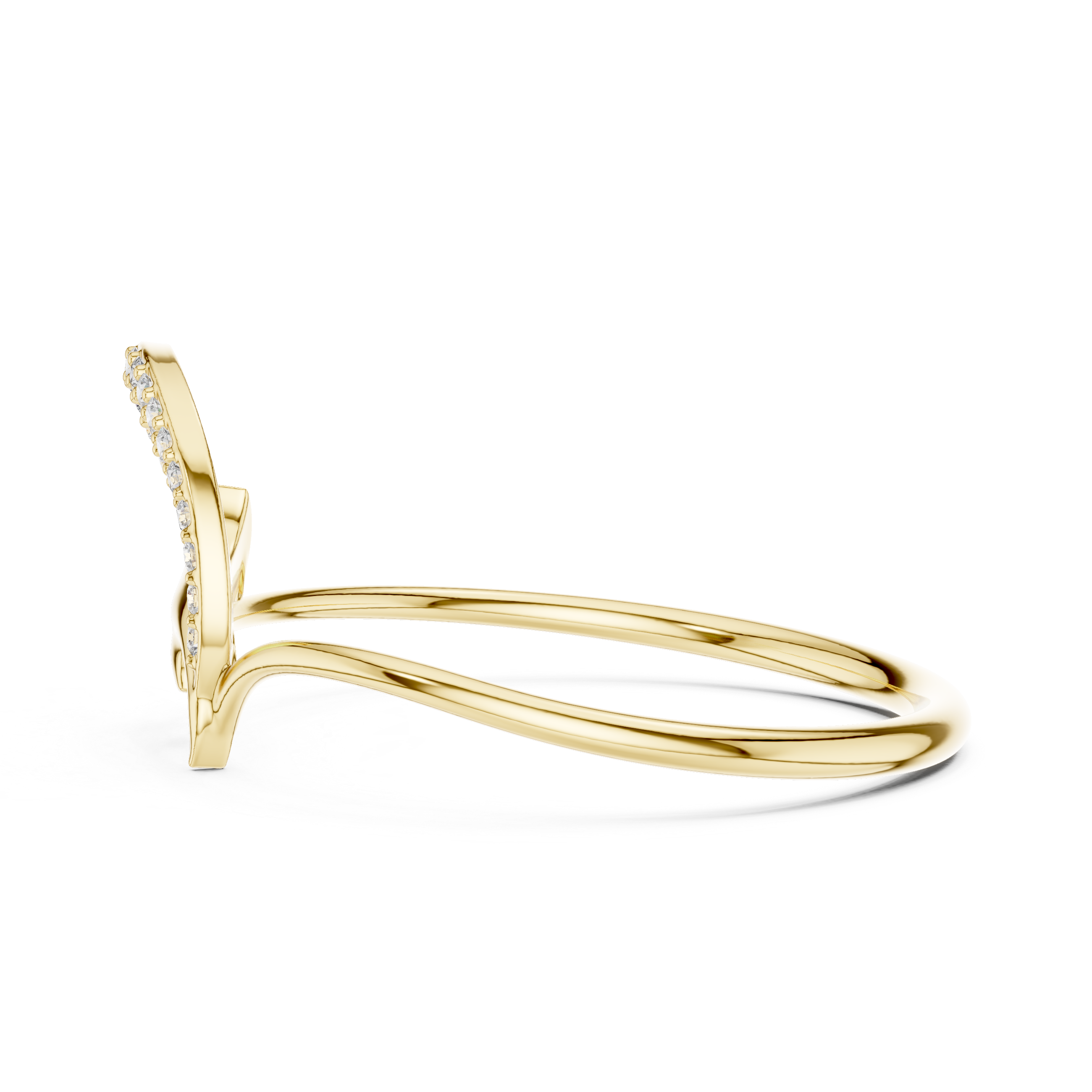 Golden Leaf Twist Diamond Ring