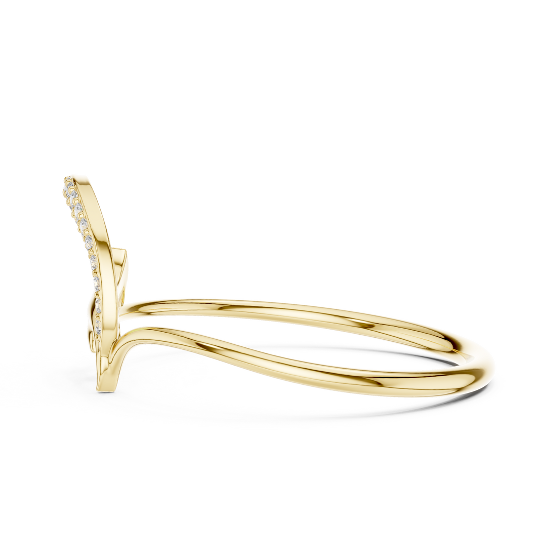 Golden Leaf Twist Diamond Ring