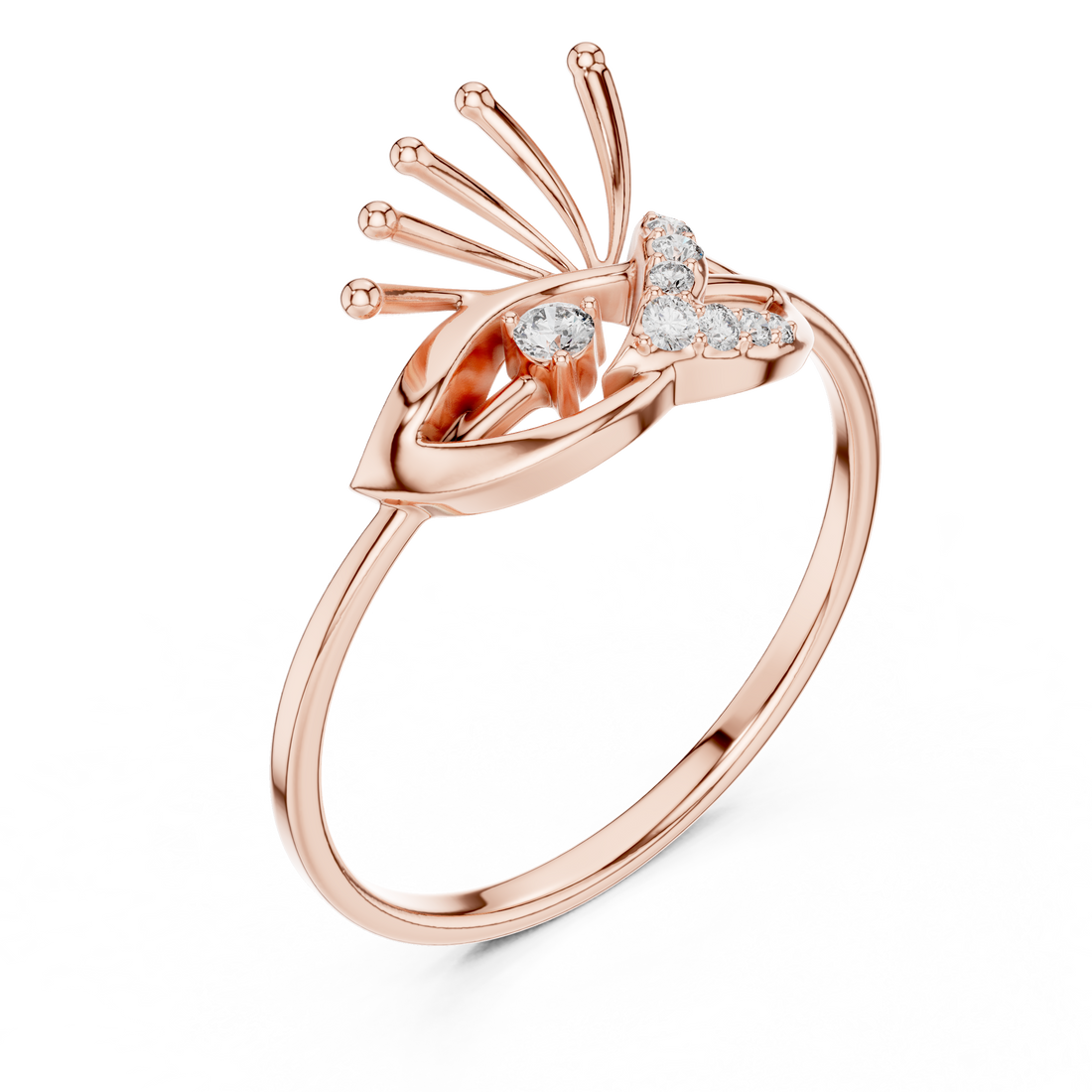 The Peacock Plume Diamond Ring