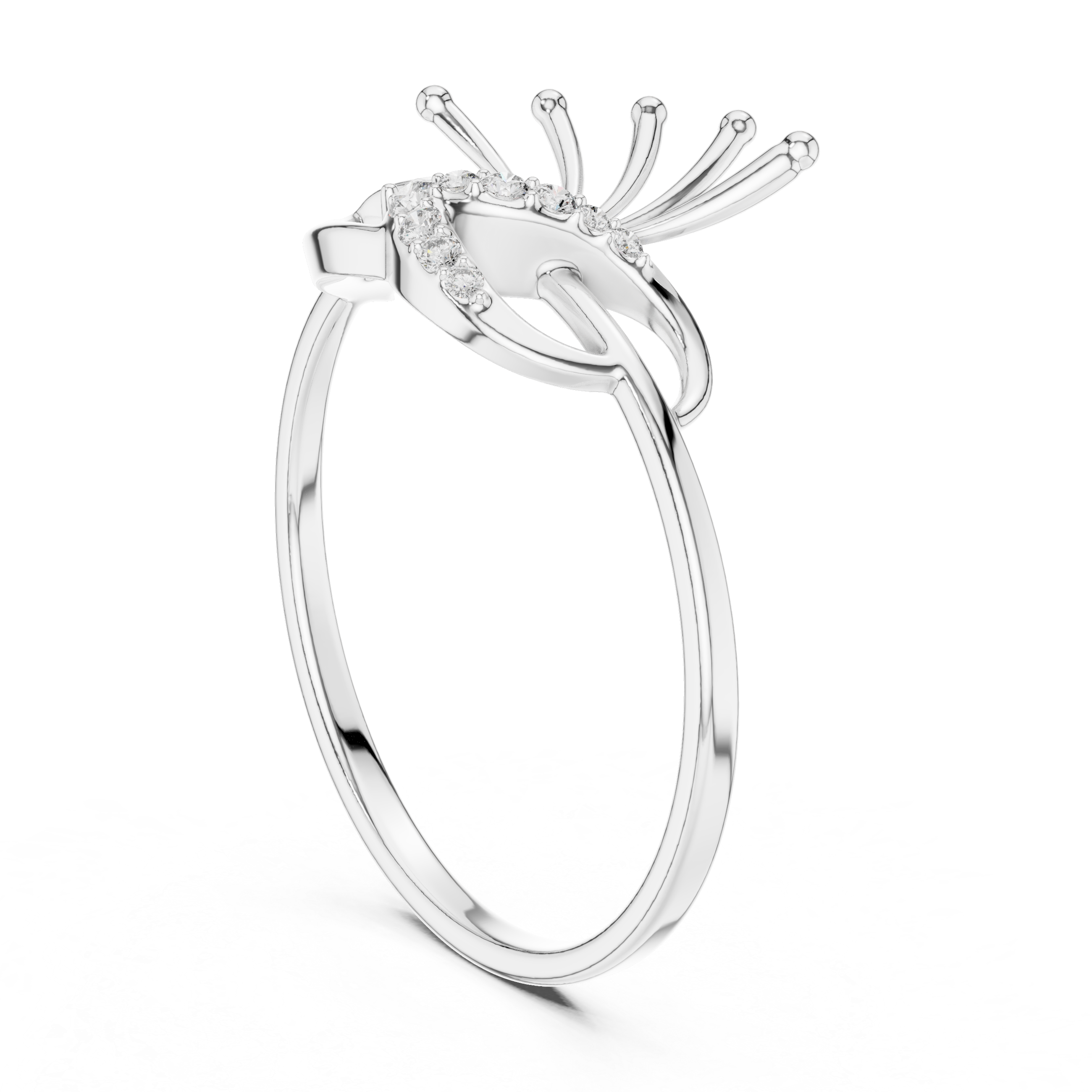 The Peacock Plume Diamond Ring