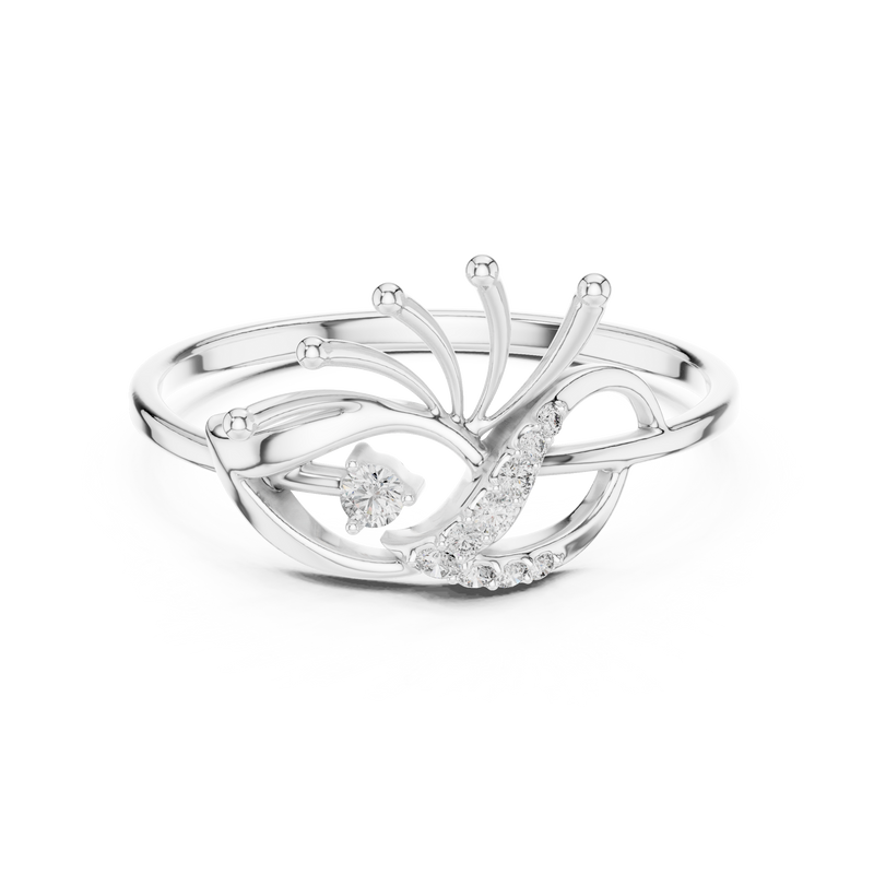 The Peacock Plume Diamond Ring