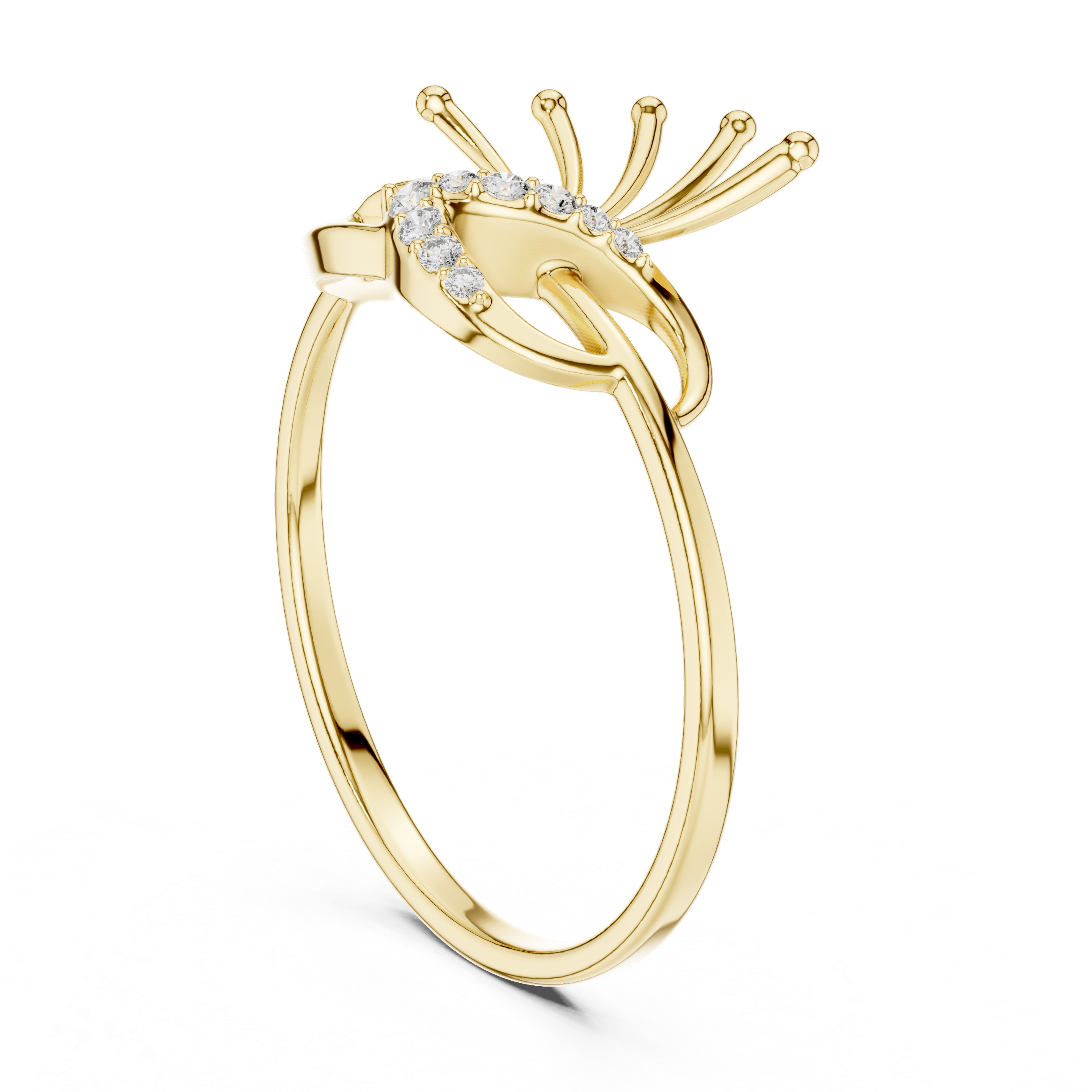 The Peacock Plume Diamond Ring