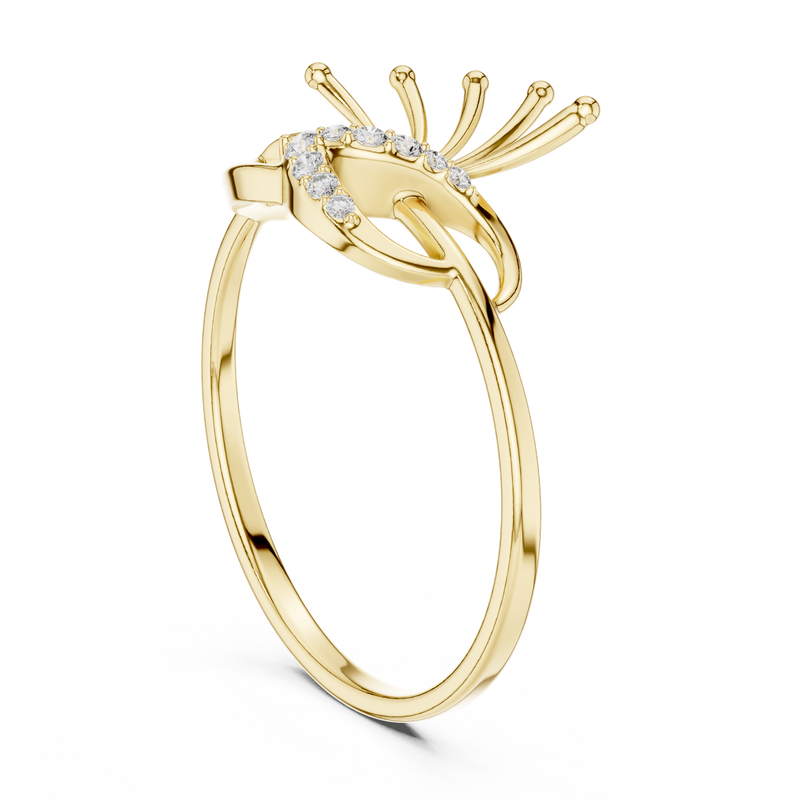 The Peacock Plume Diamond Ring