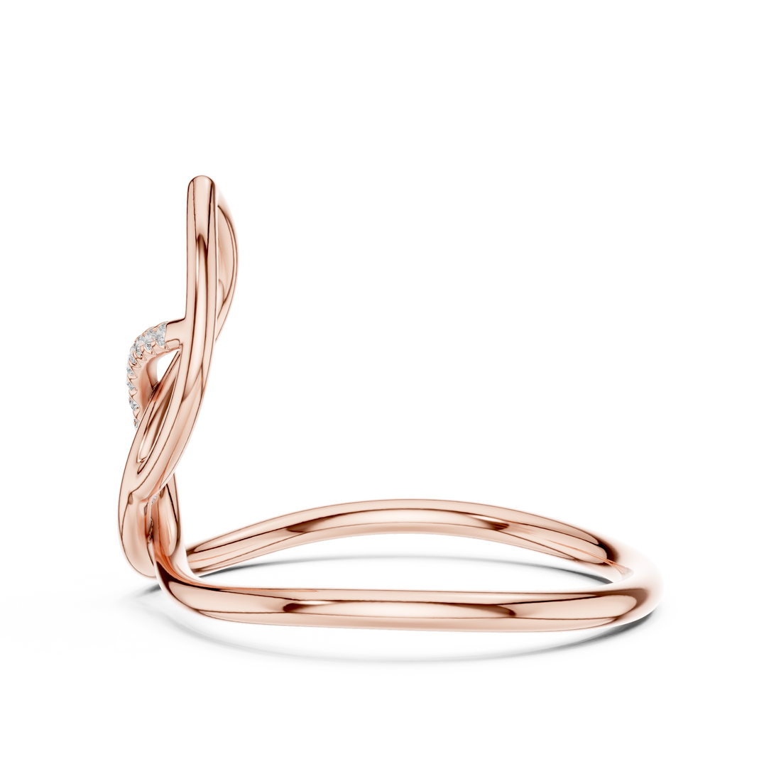 Diamond Entwined Knot Ring
