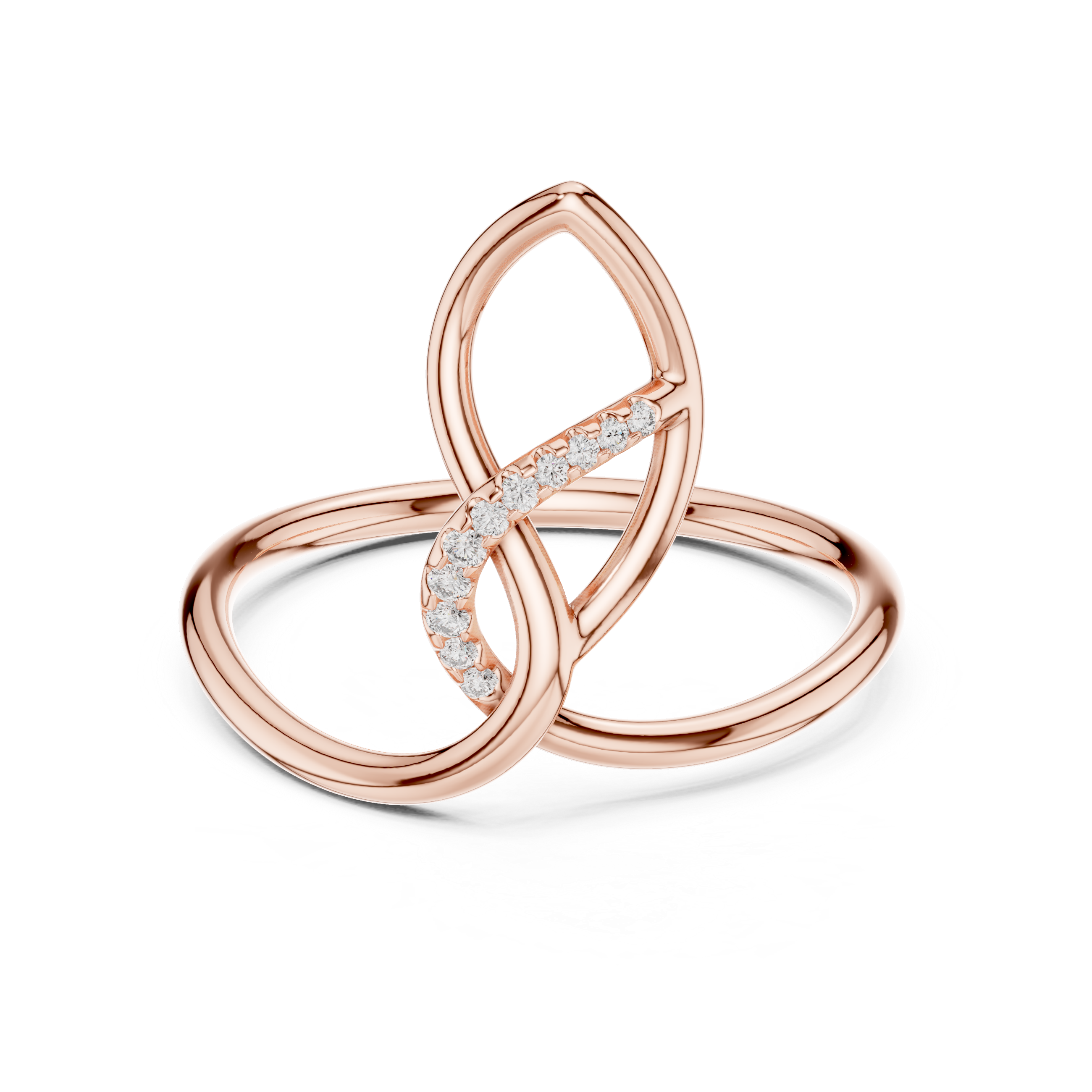 Diamond Entwined Knot Ring