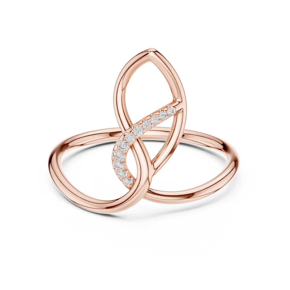 Diamond Entwined Knot Ring