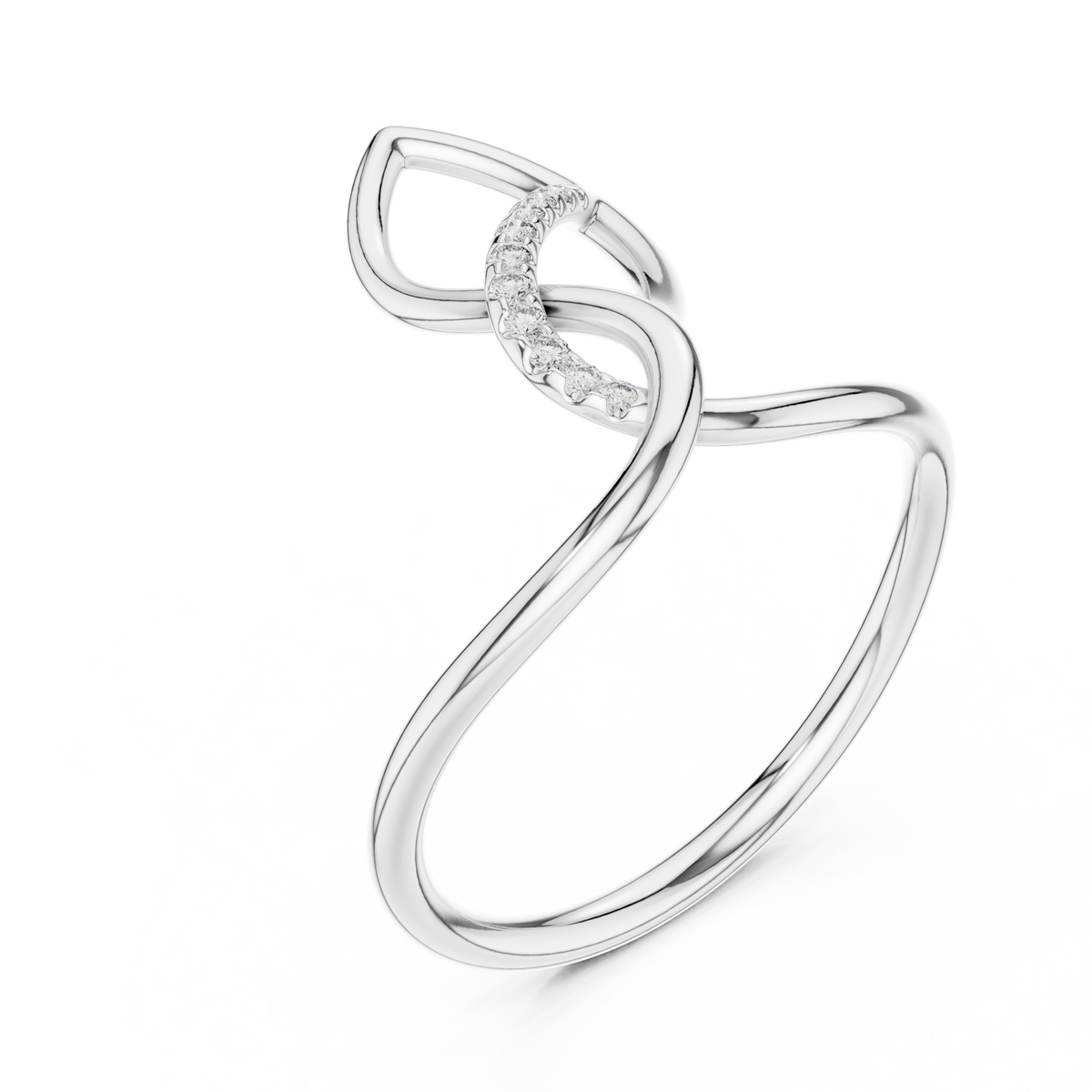 Diamond Entwined Knot Ring