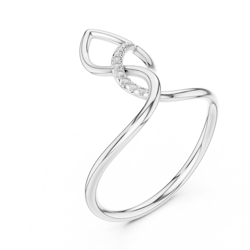 Diamond Entwined Knot Ring
