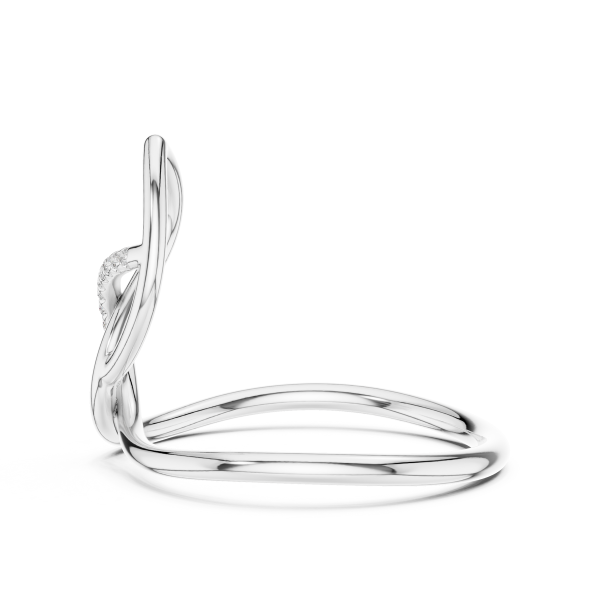 Diamond Entwined Knot Ring