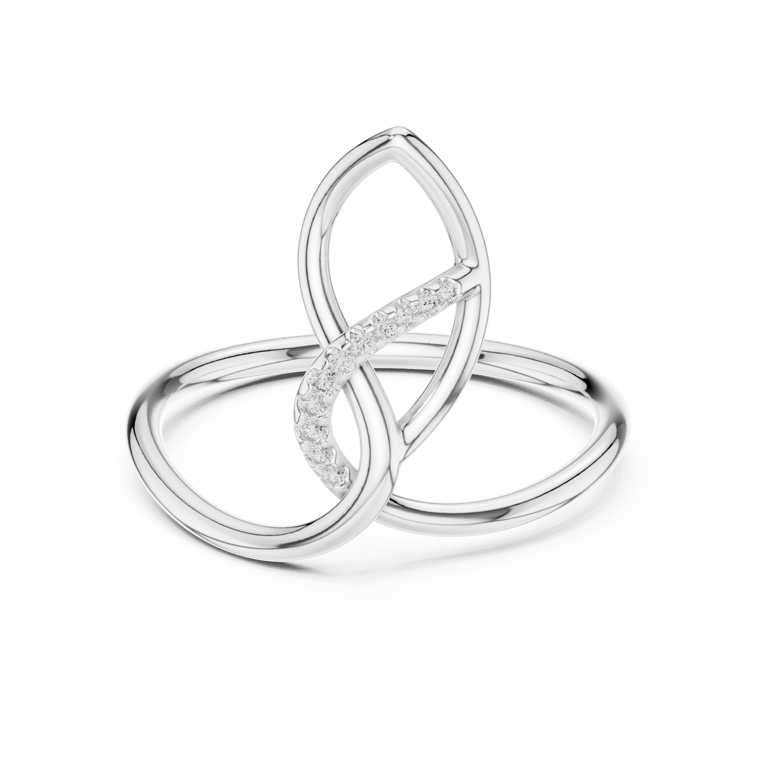 Diamond Entwined Knot Ring