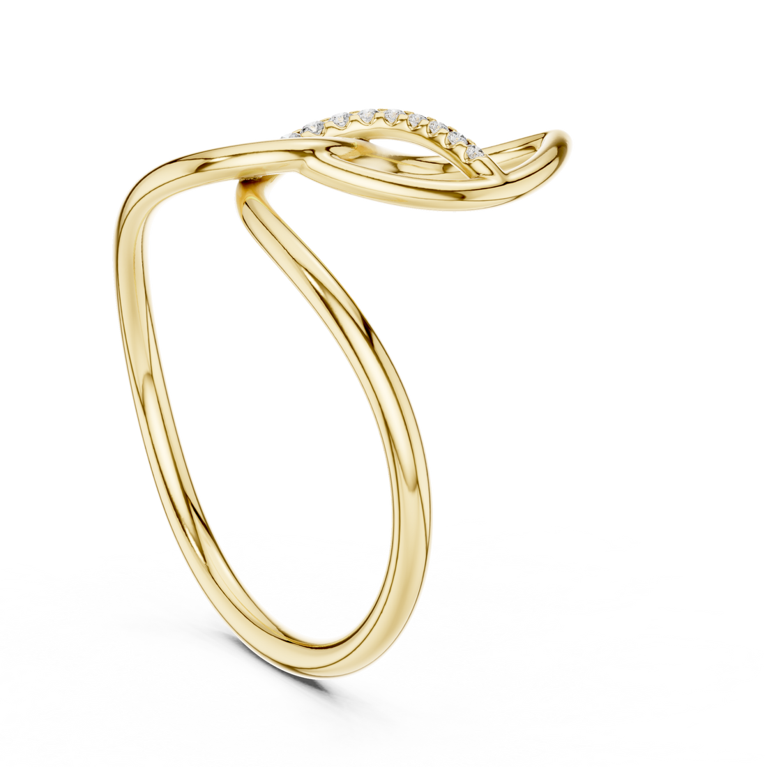 Diamond Entwined Knot Ring
