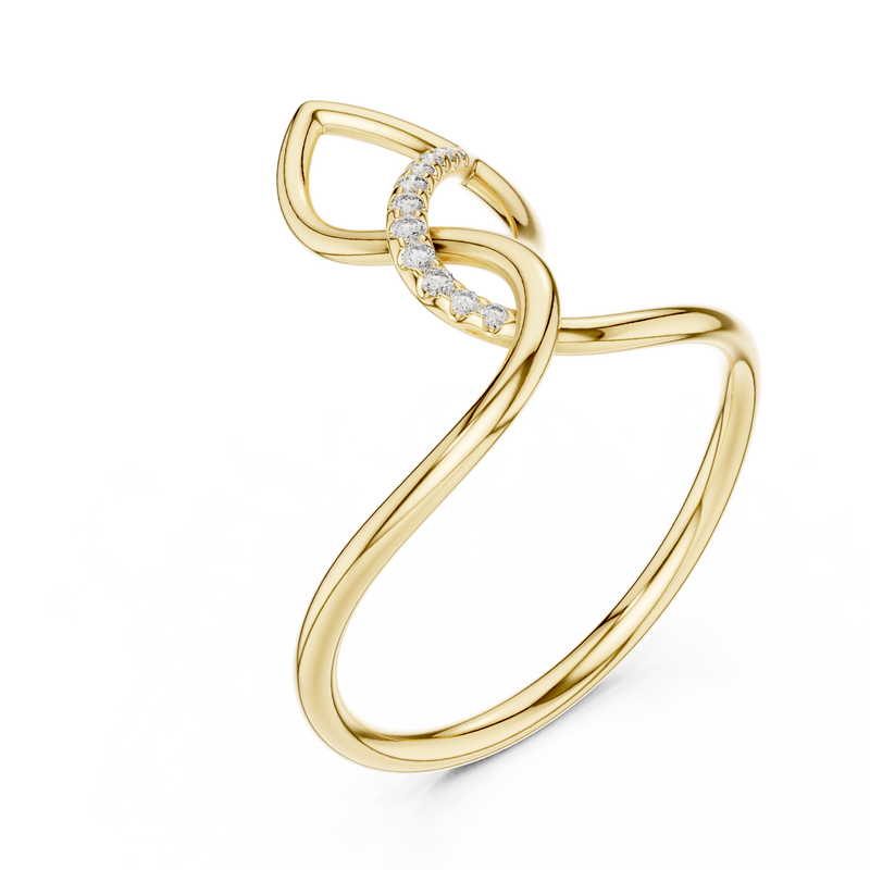 Diamond Entwined Knot Ring