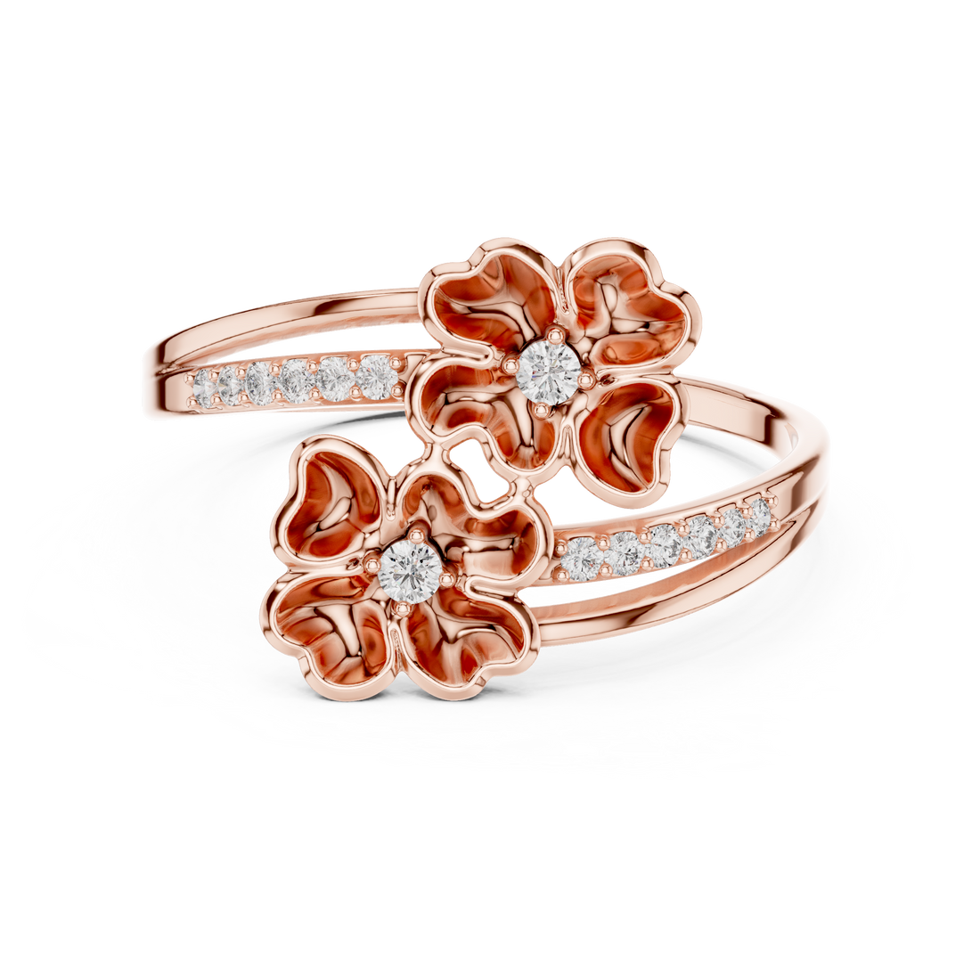 Diamond Floral Wrap Ring