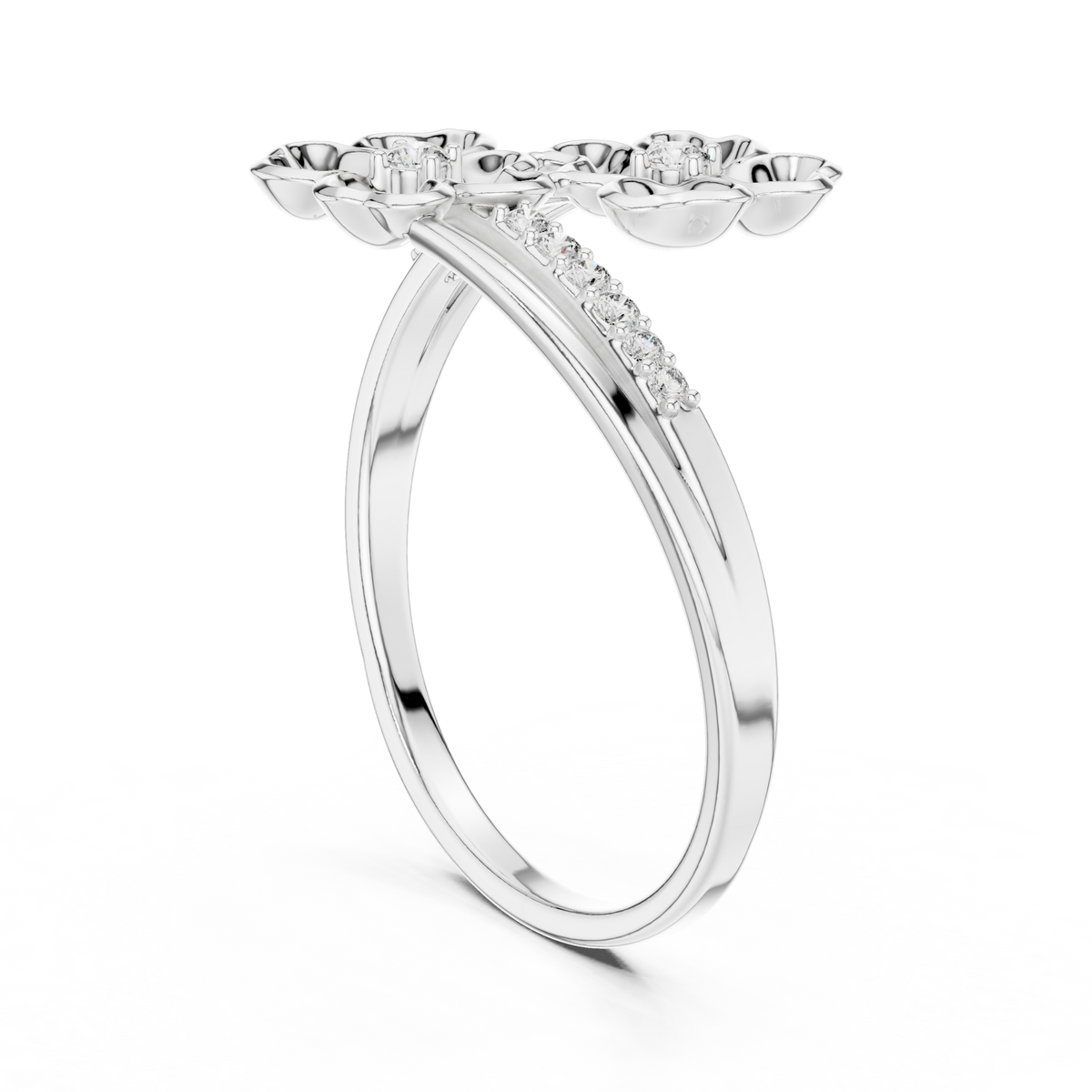 Diamond Floral Wrap Ring