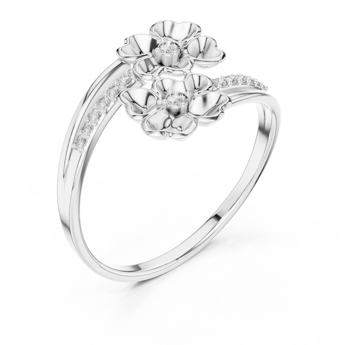 Diamond Floral Wrap Ring