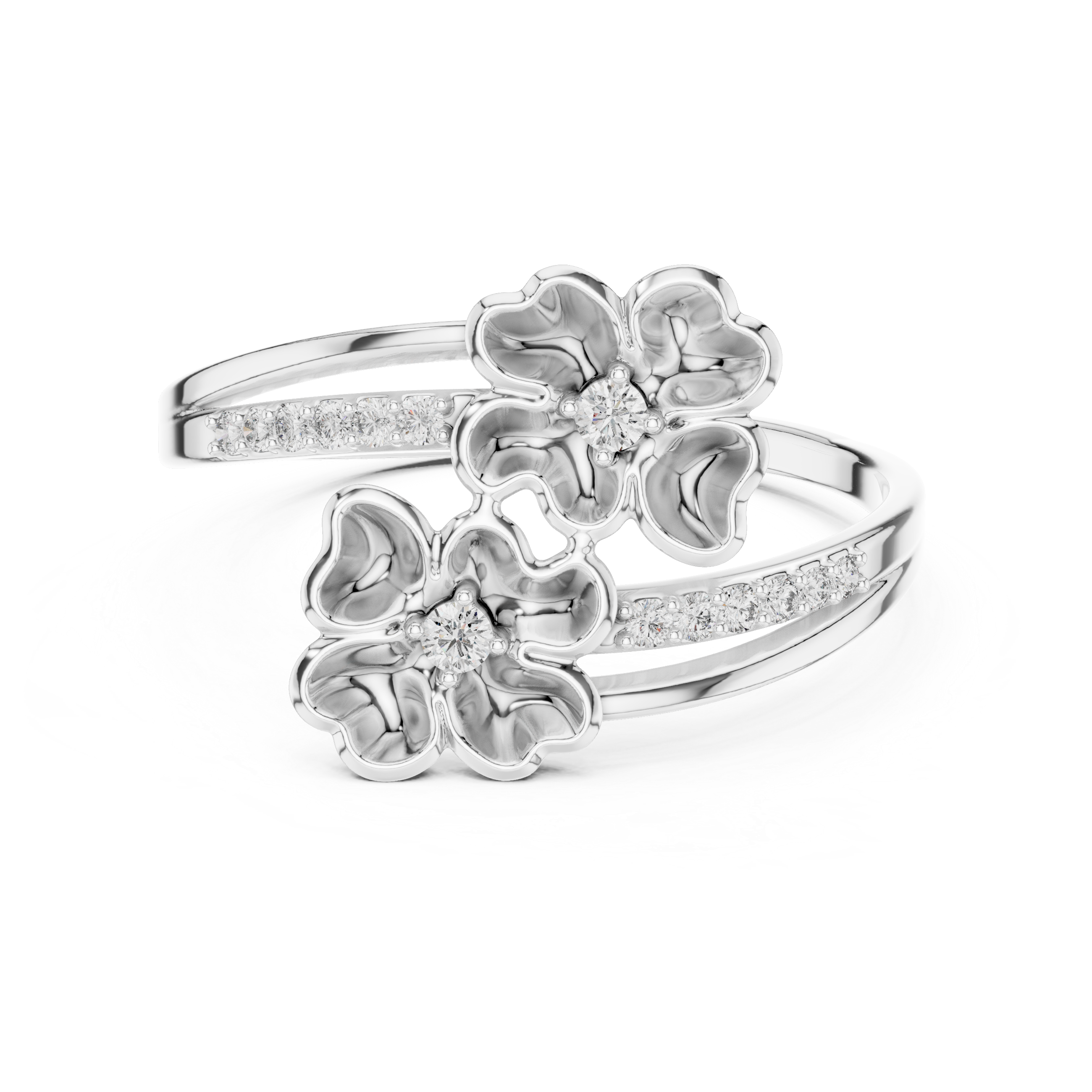 Diamond Floral Wrap Ring
