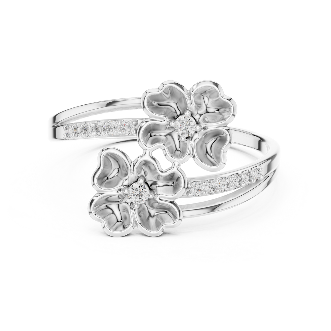 Diamond Floral Wrap Ring