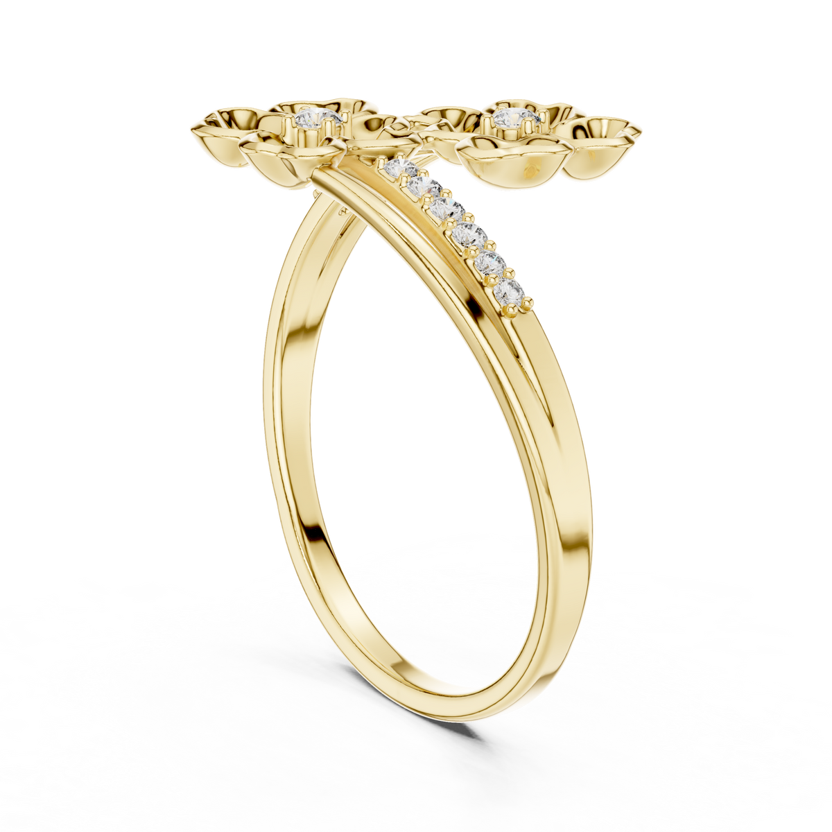 Diamond Floral Wrap Ring