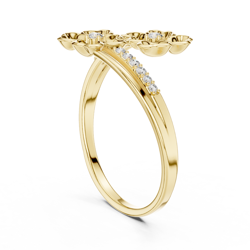 Diamond Floral Wrap Ring