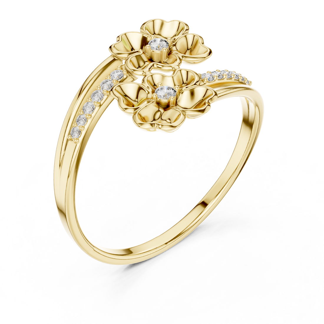Diamond Floral Wrap Ring