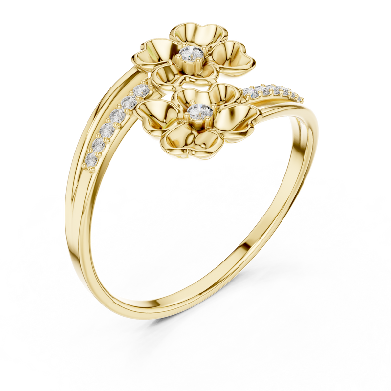 Diamond Floral Wrap Ring
