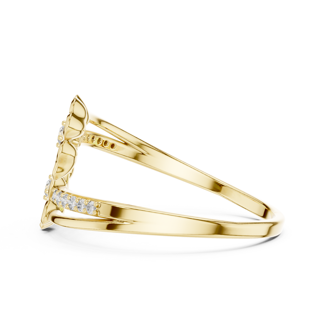 Diamond Floral Wrap Ring