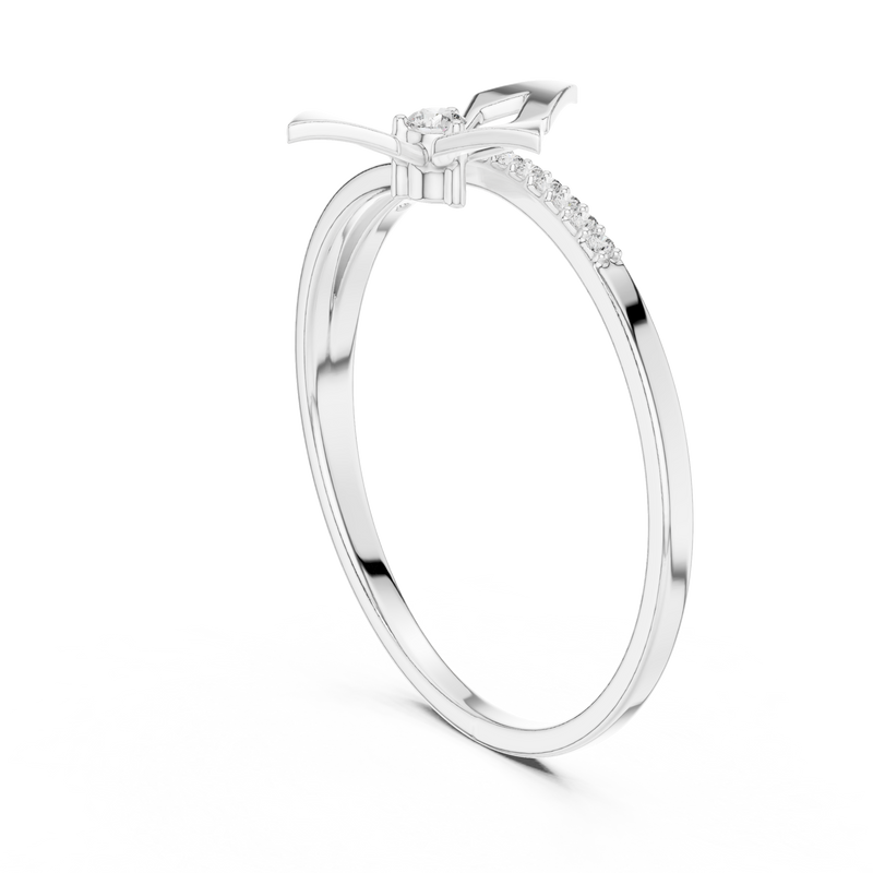 Geometric Diamond Gold Bypass Ring