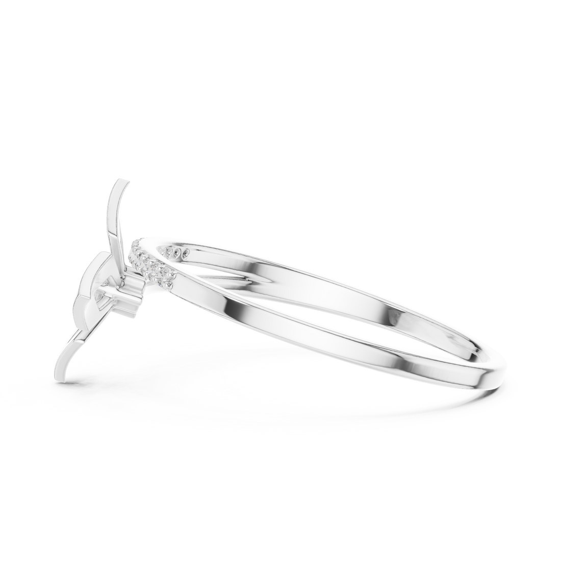 Geometric Diamond Gold Bypass Ring