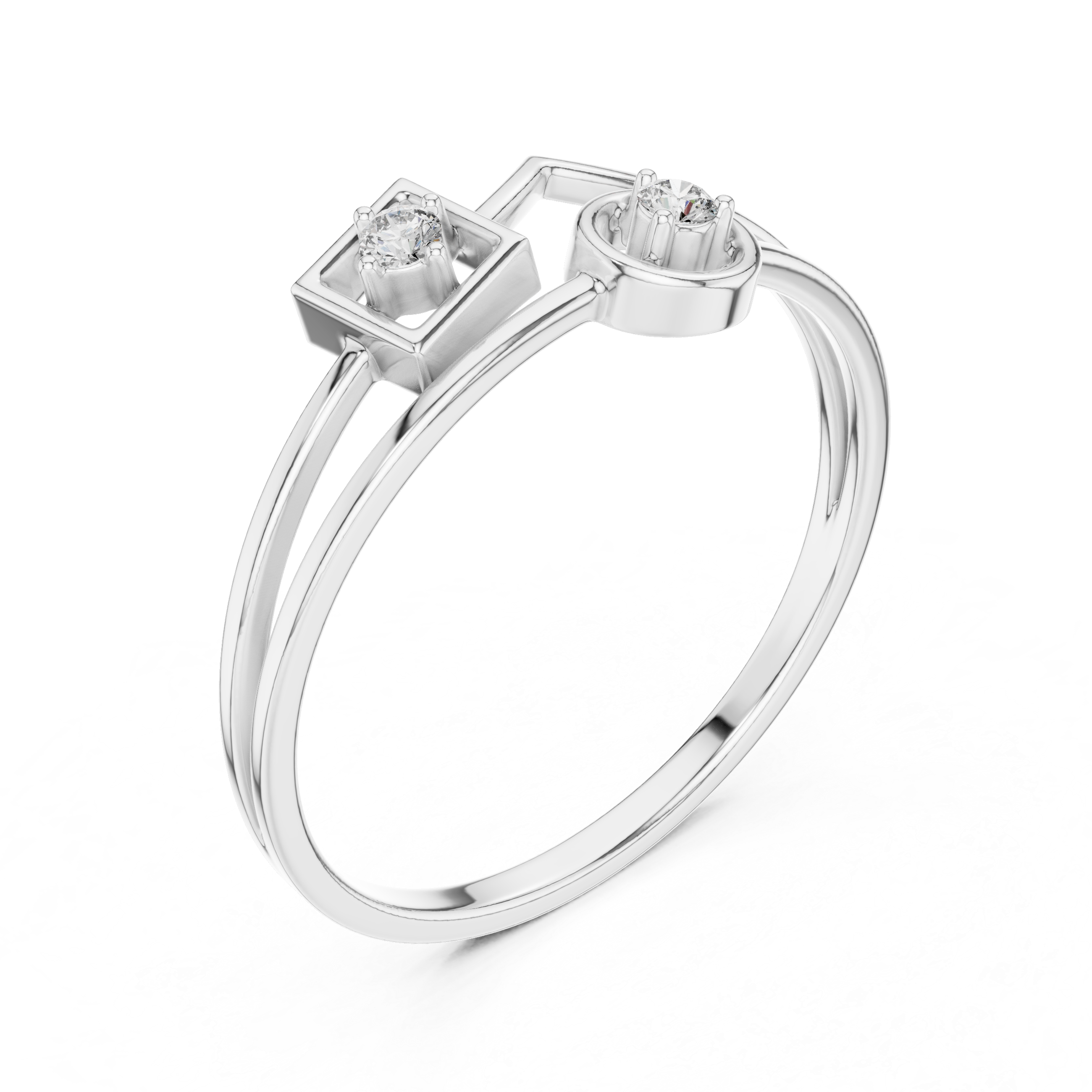 Open V-Shape with Square & Circle Accents