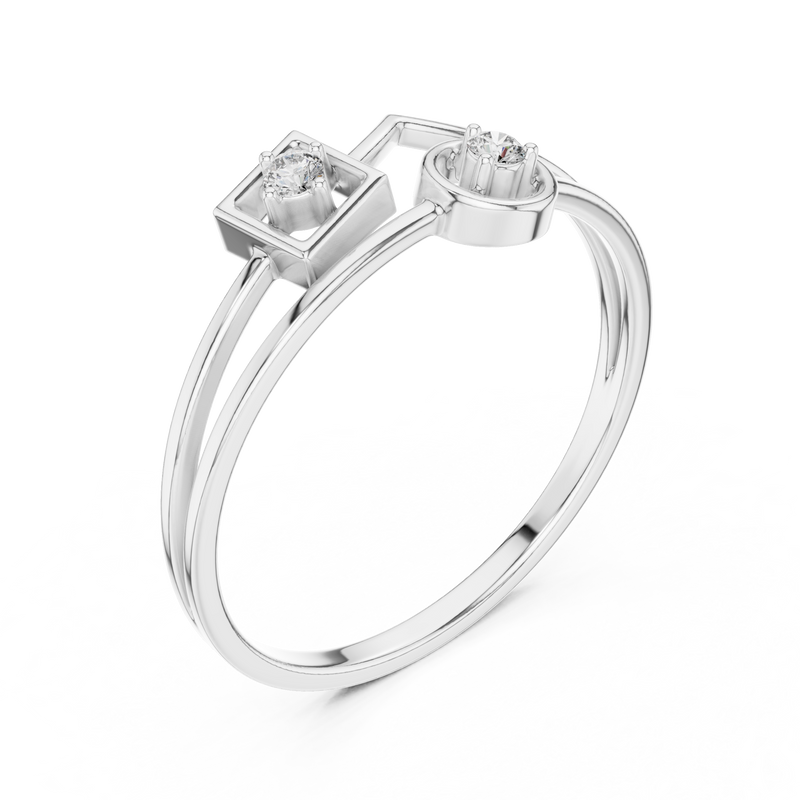 Open V-Shape with Square & Circle Accents