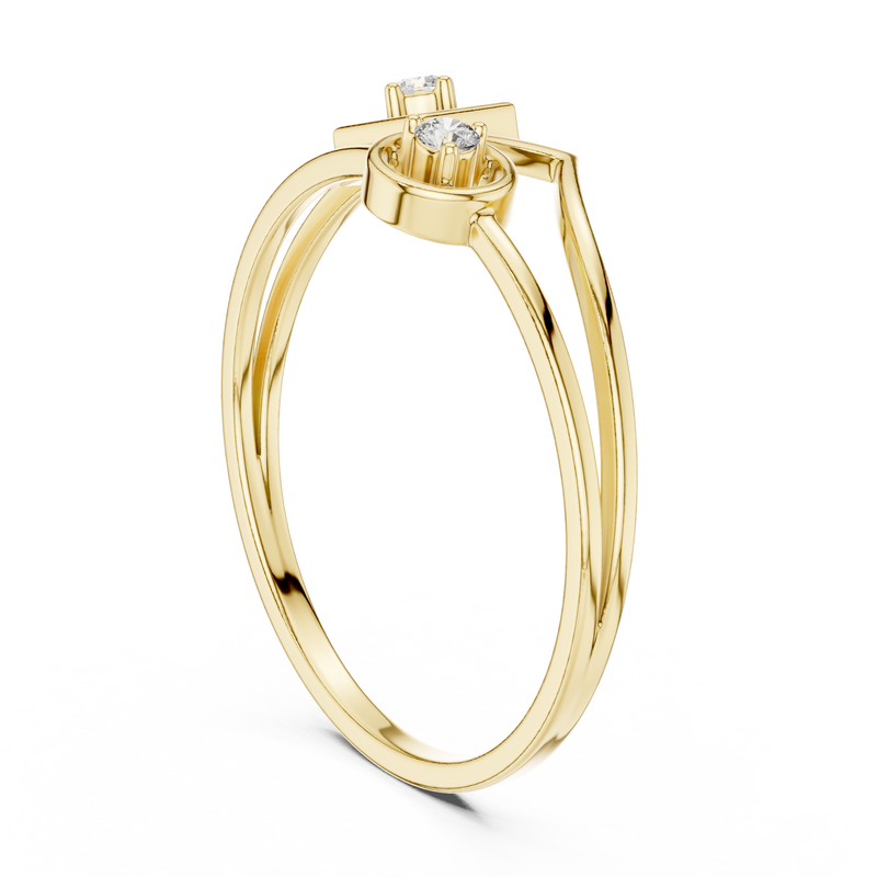 Open V-Shape with Square & Circle Accents