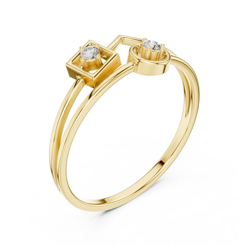 Open V-Shape with Square & Circle Accents