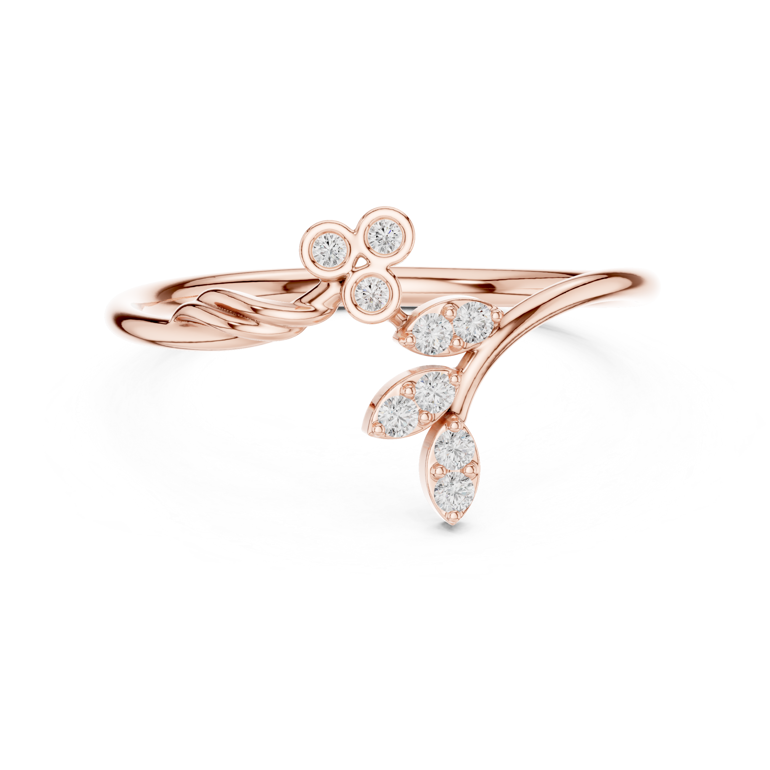 Floral Dual Cluster Ring
