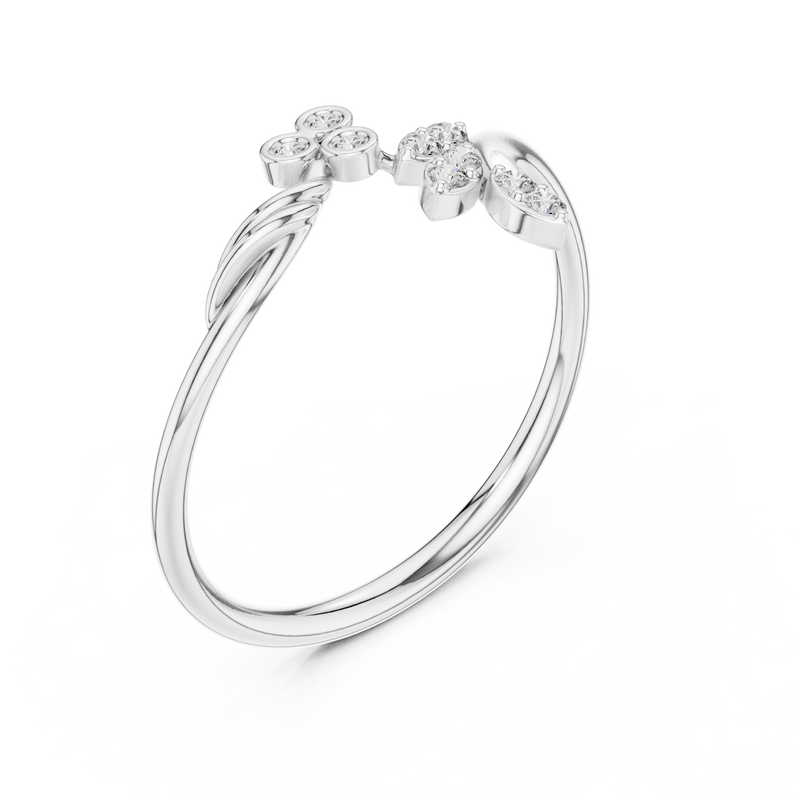 Floral Dual Cluster Ring