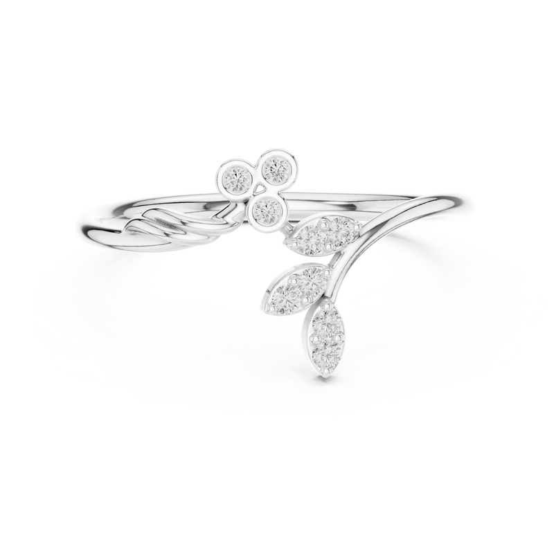 Floral Dual Cluster Ring