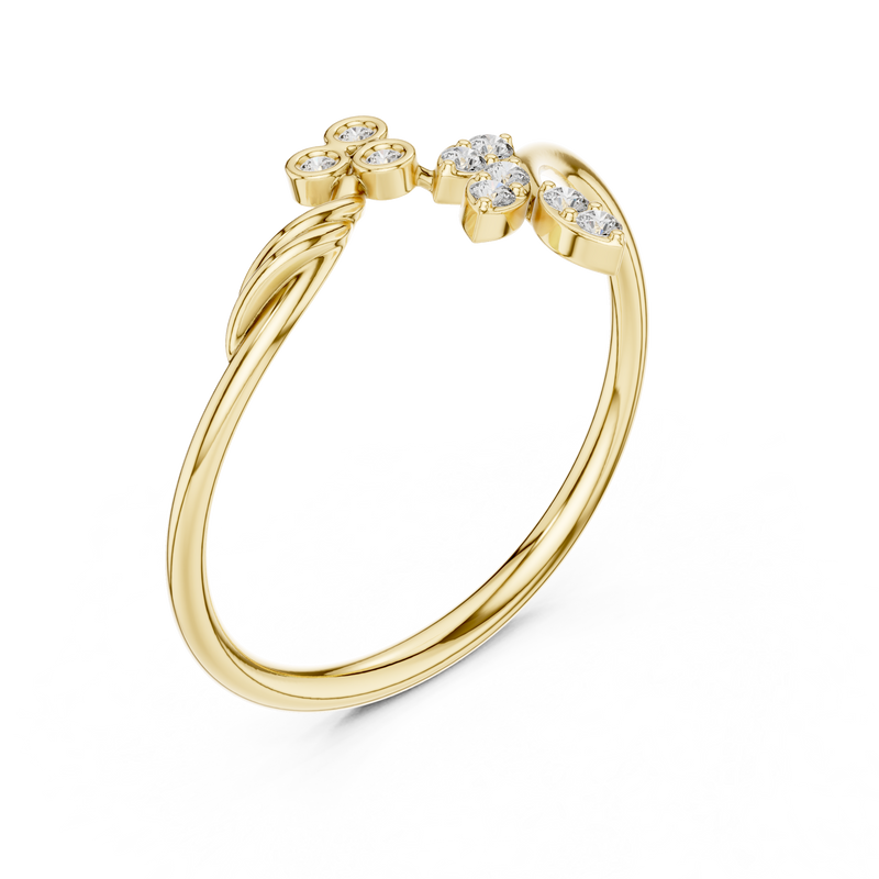 Floral Dual Cluster Ring