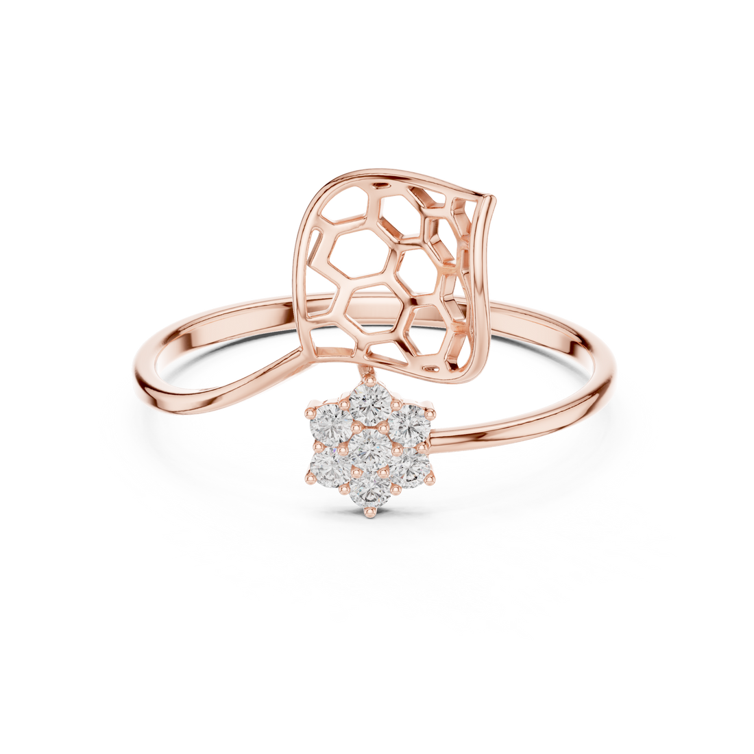 Honeycomb Leaf Ring