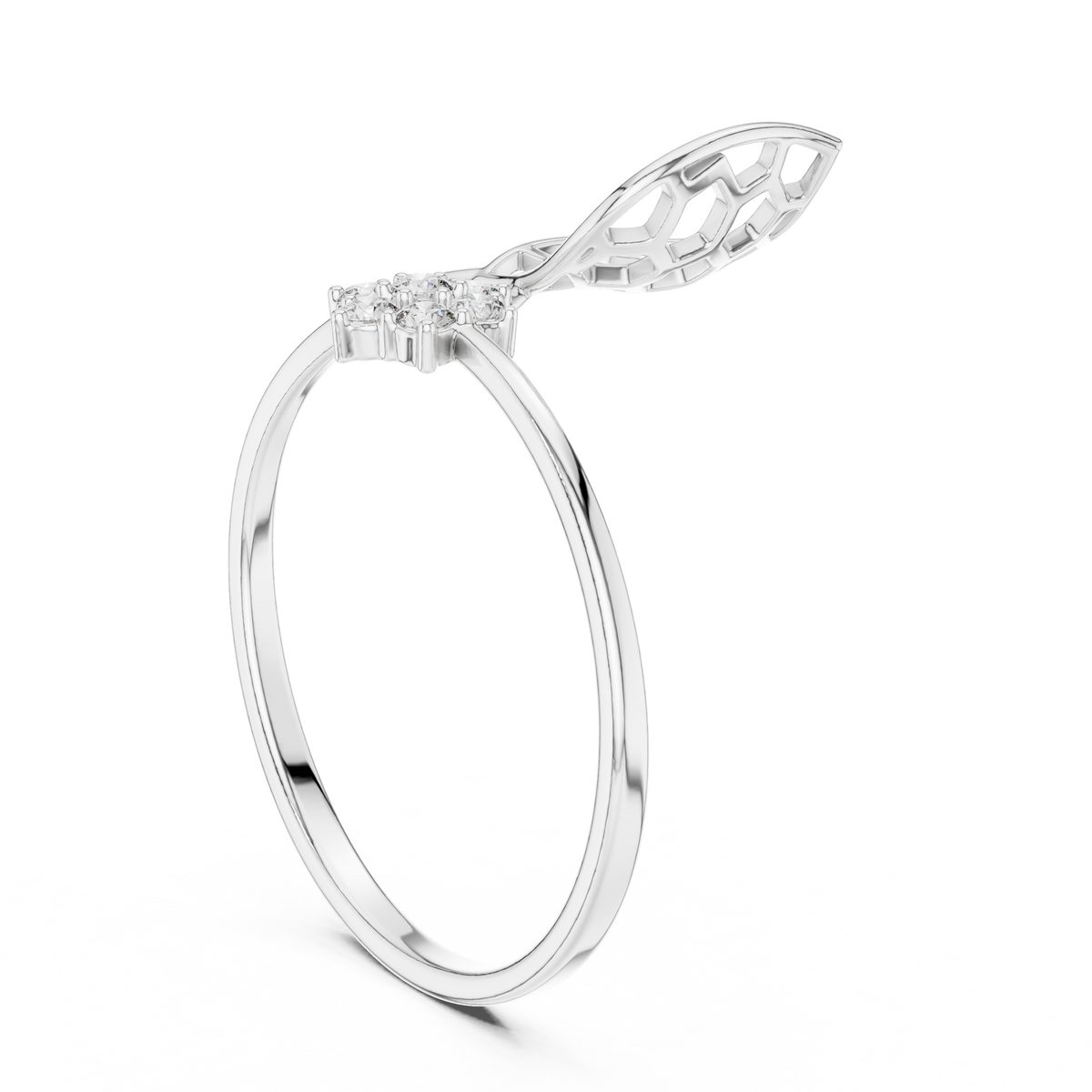 Honeycomb Leaf Ring