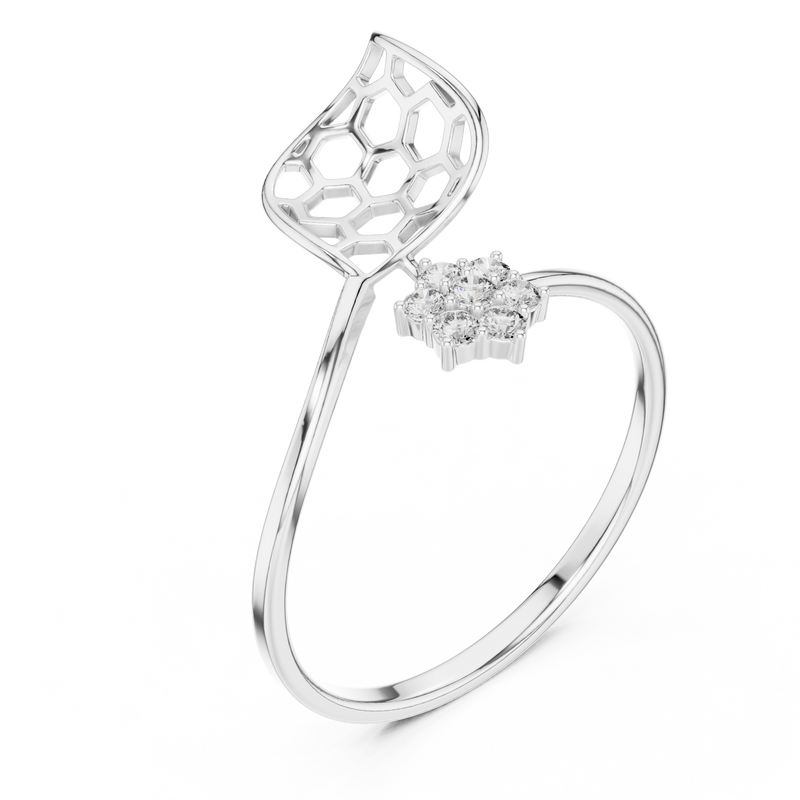Honeycomb Leaf Ring