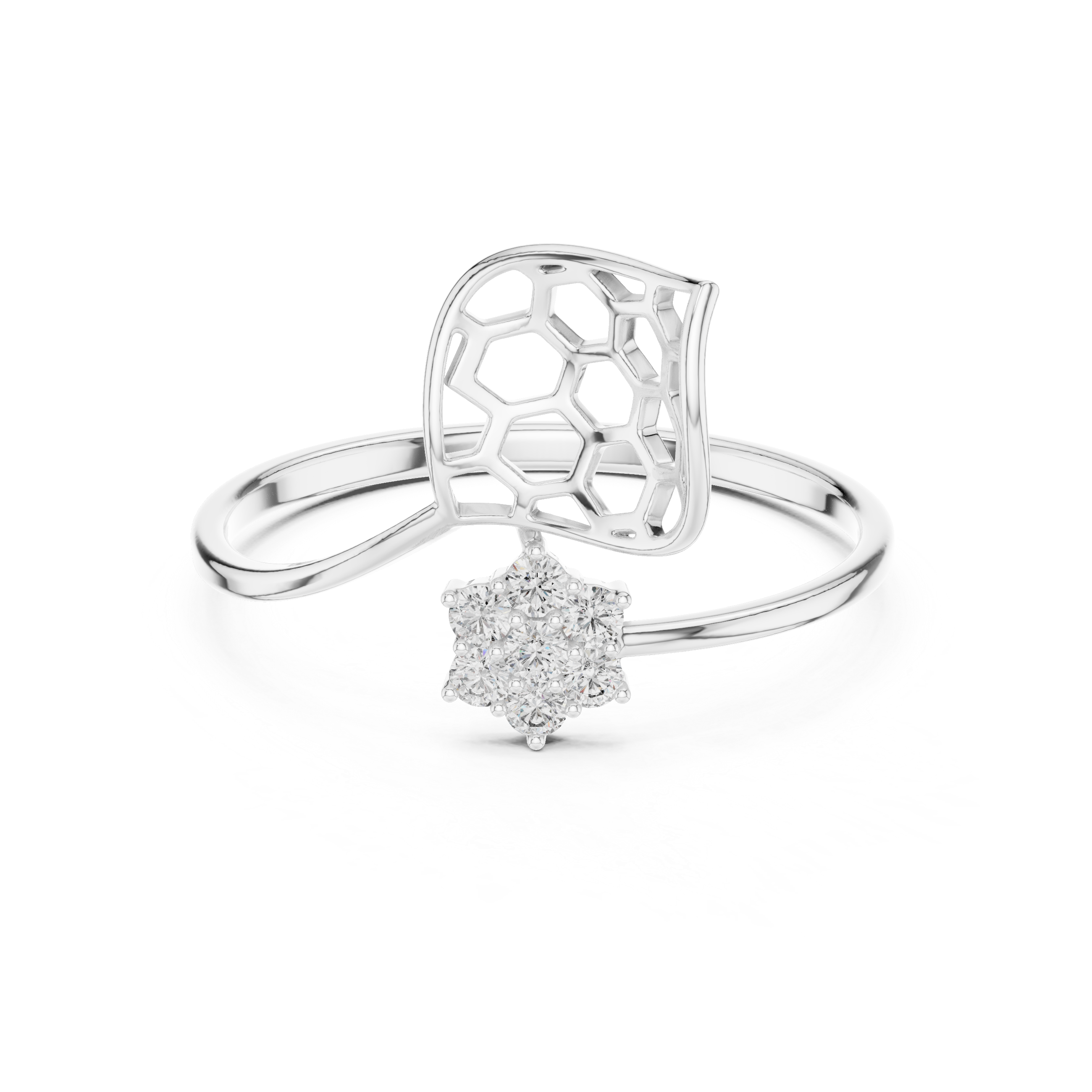 Honeycomb Leaf Ring
